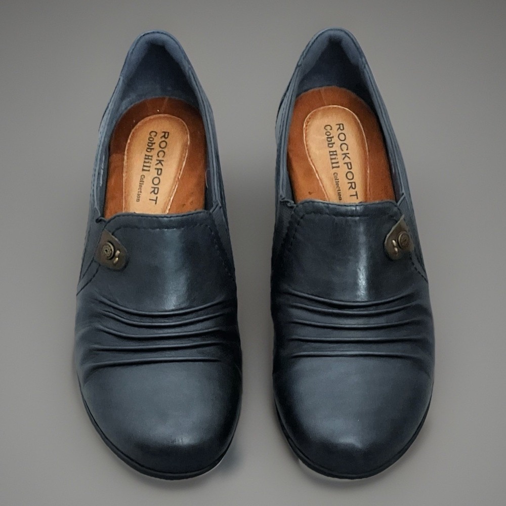 Cobb Hill By New Balance Women's 8.5M Adele Slip On Loafer Heels CBD10NV Navy